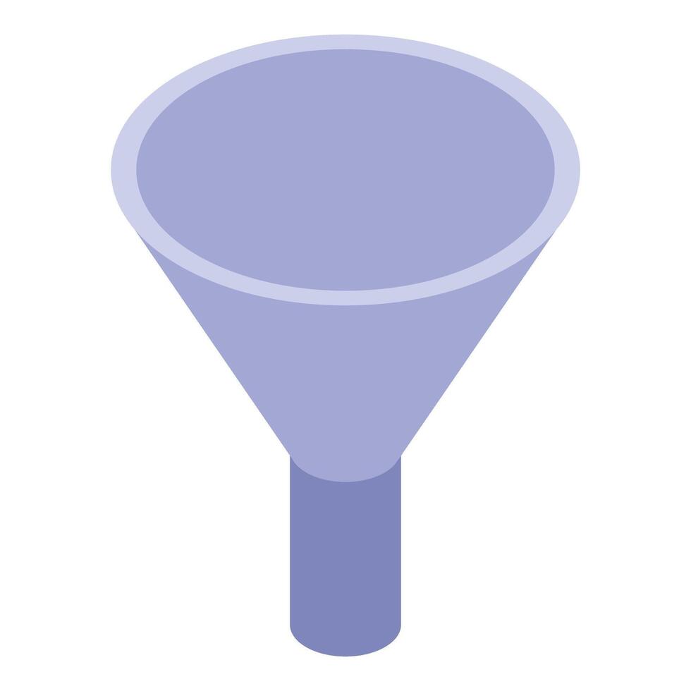 Funnel isometric showing marketing strategy and conversion vector