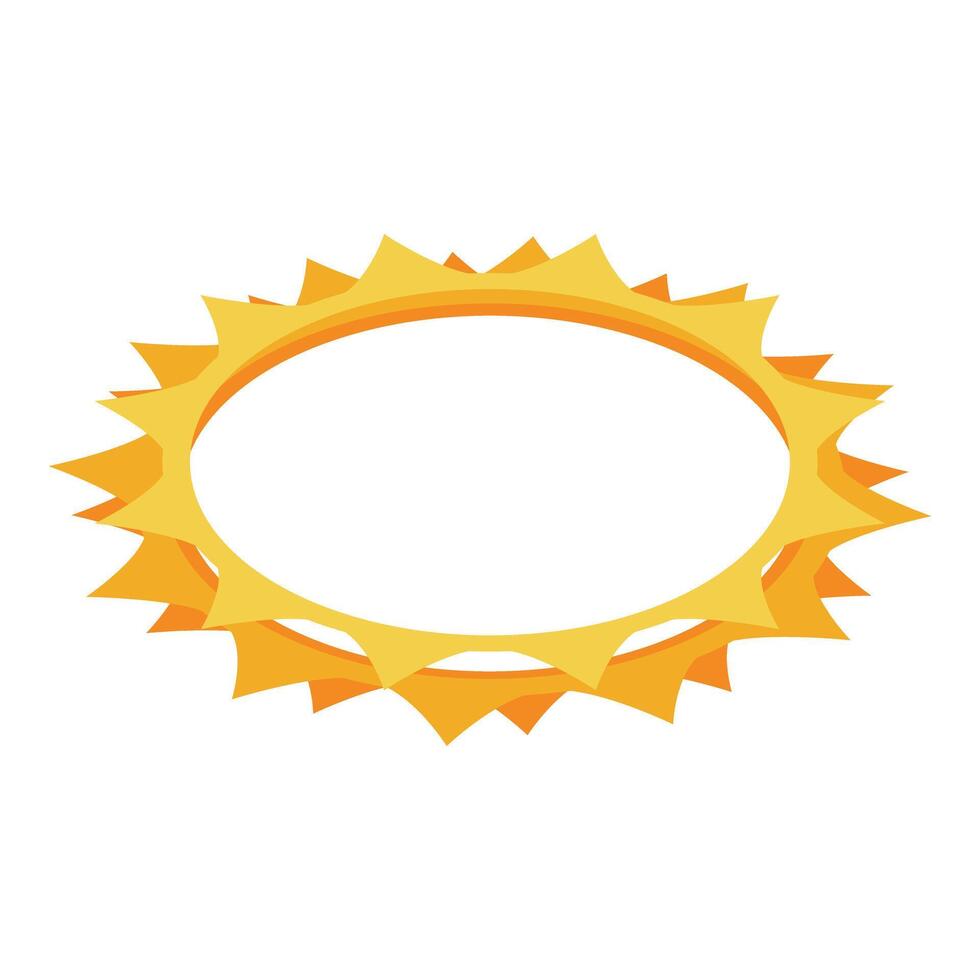 Golden sun shining with bright light beams vector