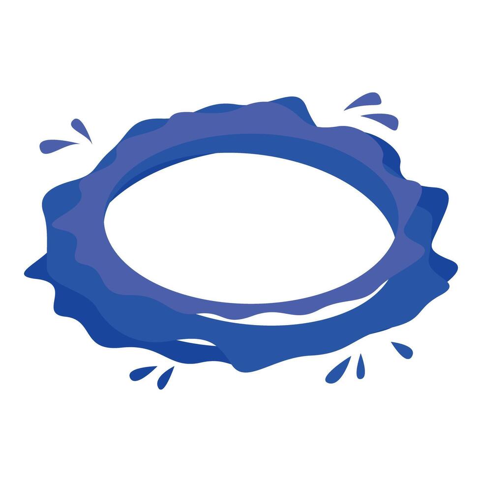 Blue round paint splashing making a frame vector