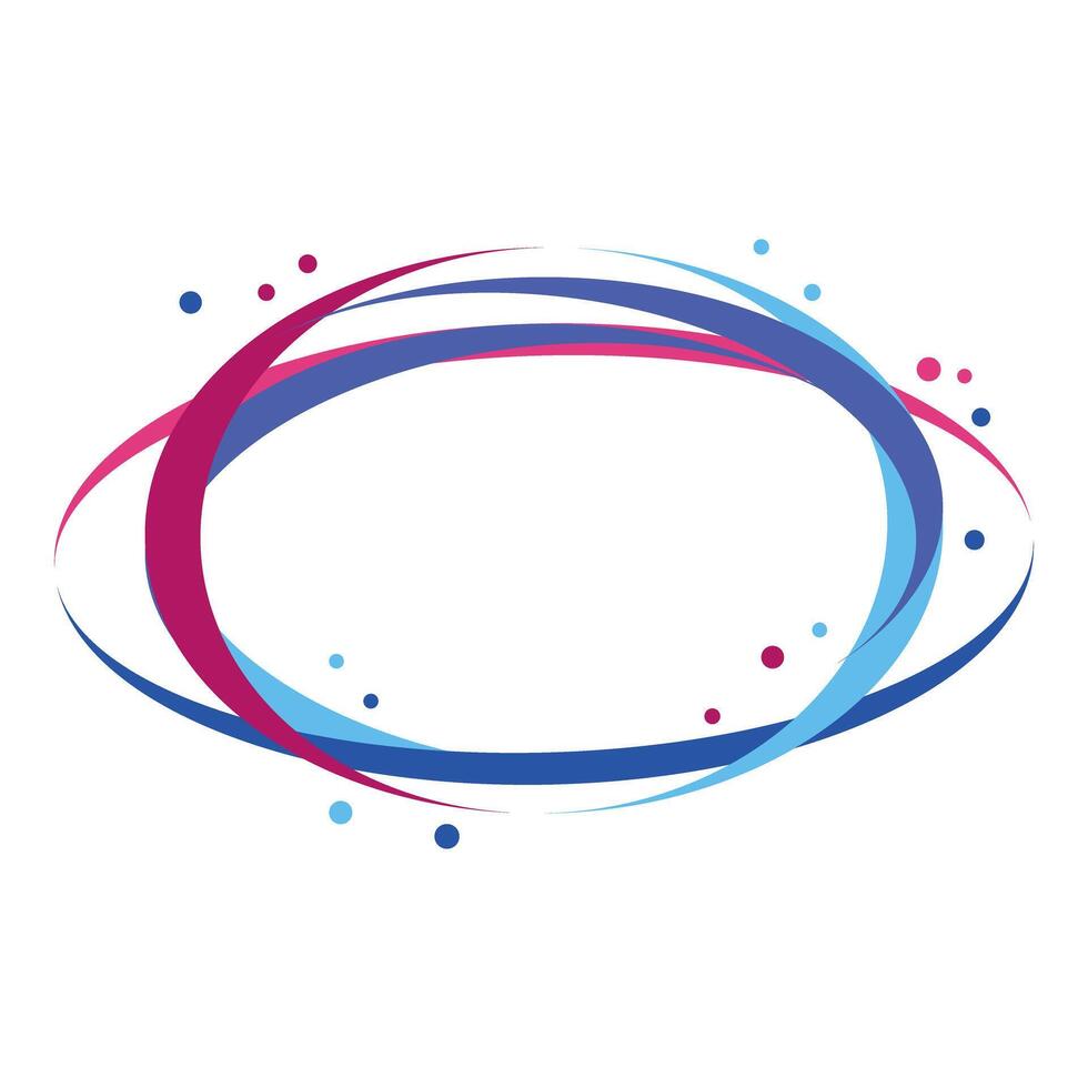 Abstract oval shape with swirling lines and dots background vector