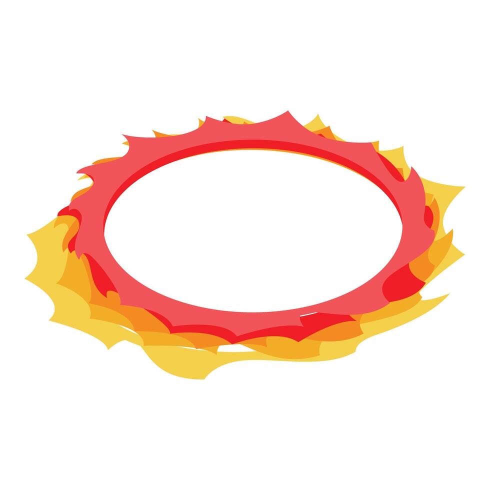 Red hot fire ring of flames burning background vector