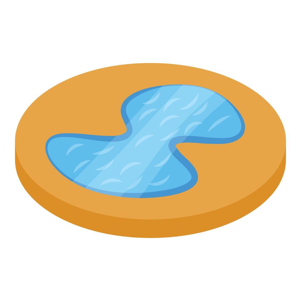 Small lake icon, isometric style vector