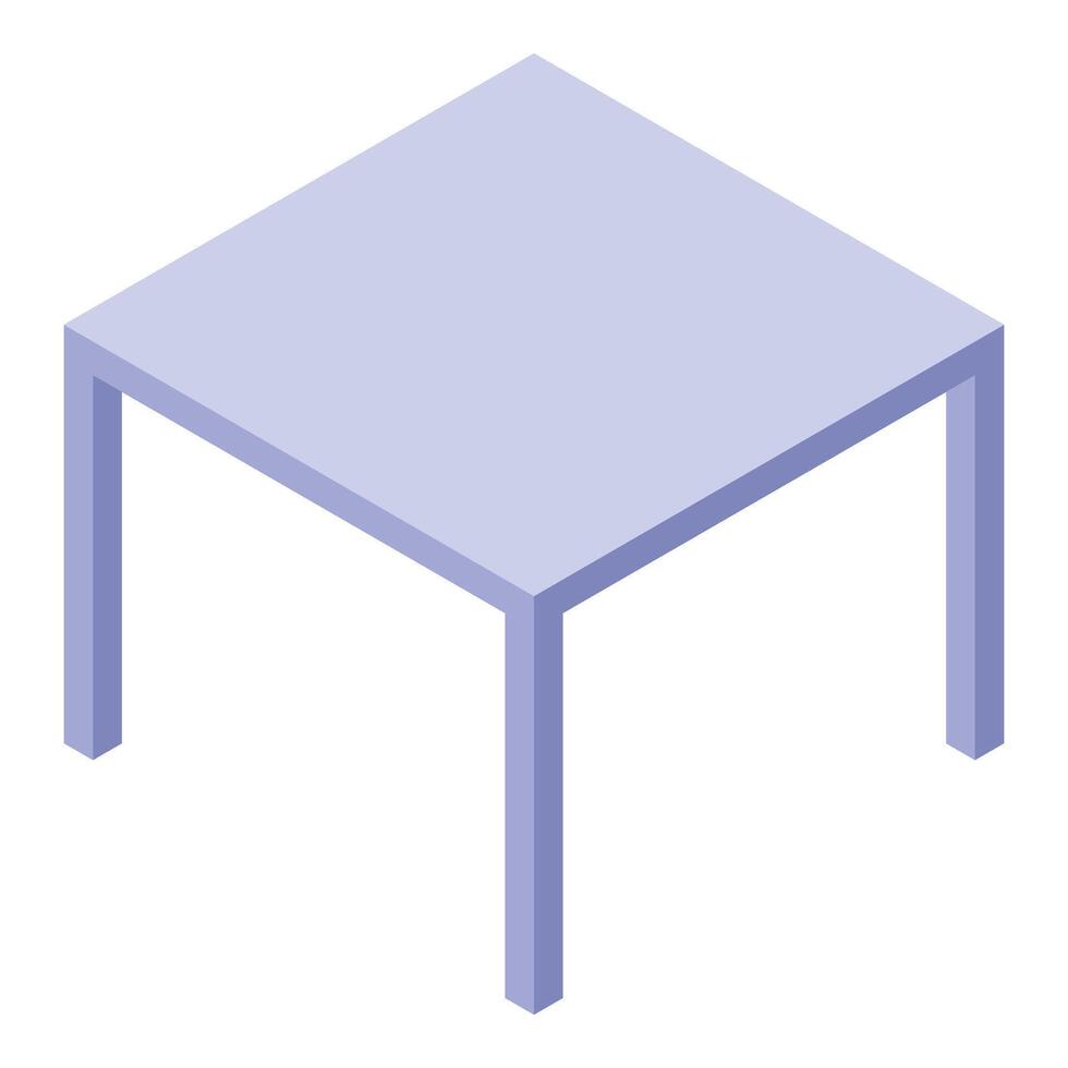Square table standing on four legs isometric illustration vector