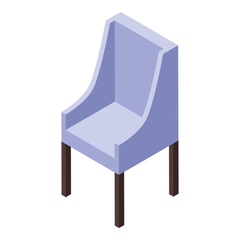 Modern armchair standing in empty room isometric illustration vector