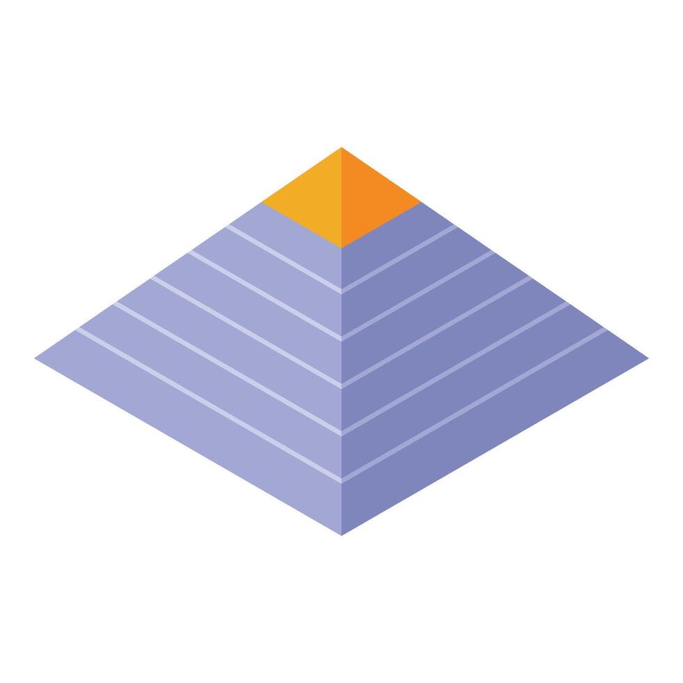 Isometric pyramid chart representing hierarchy and levels vector