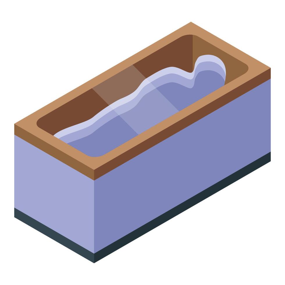 Modern bathtub filled with water for home spa relaxation vector