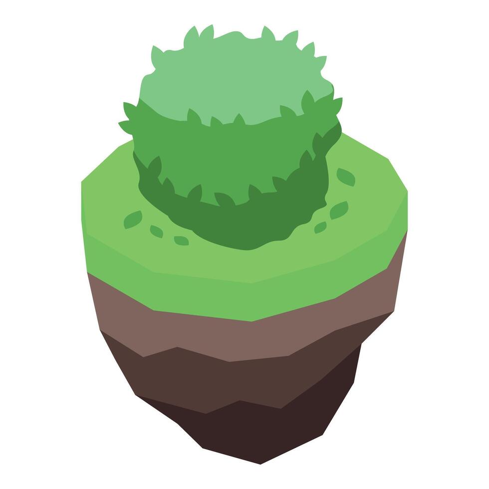 Green bush growing on a floating island vector