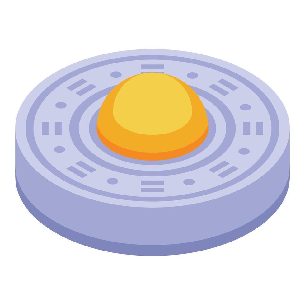 Futuristic teleport station activating with glowing dome in center vector