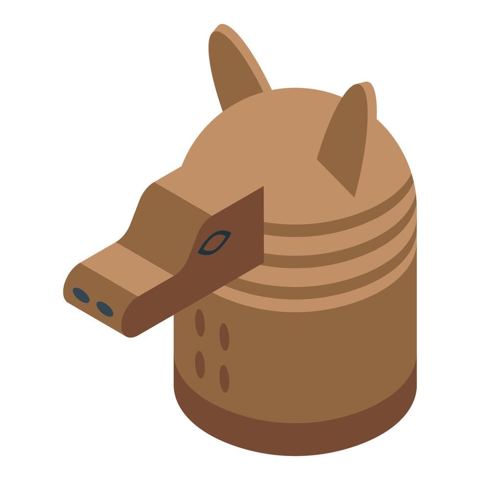 Ancient warrior helmet depicting a fearsome boar's head vector