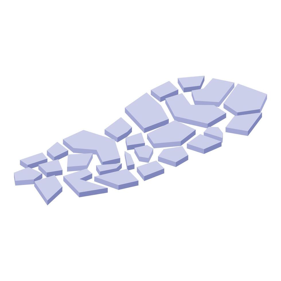 Surface breaking apart into many different pieces illustration vector