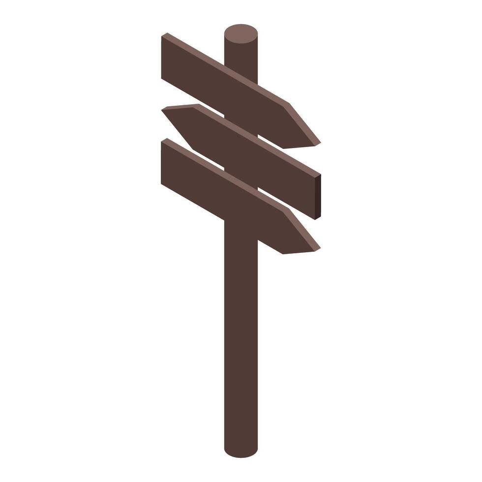 Wooden signpost pointing in different directions with a blank background vector