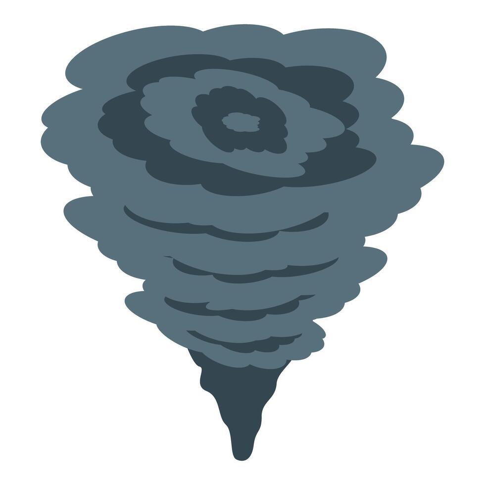 Destructive tornado causing storm damage with rotating funnel cloud vector