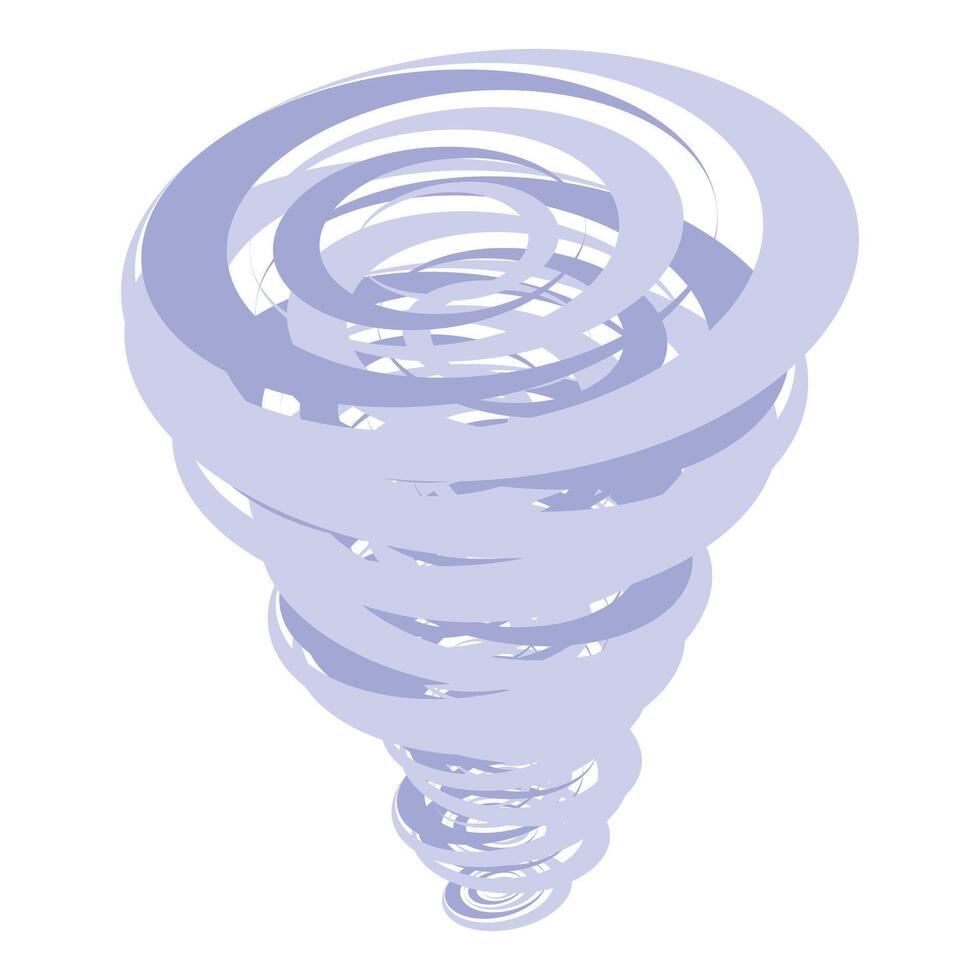 Abstract spiral funnel shape swirling downwards in purple tones vector