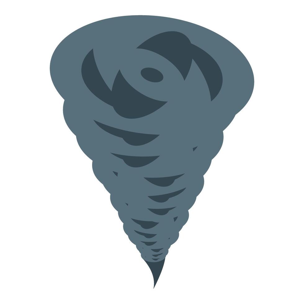 Big grey tornado rotating, hurricane climate change concept vector