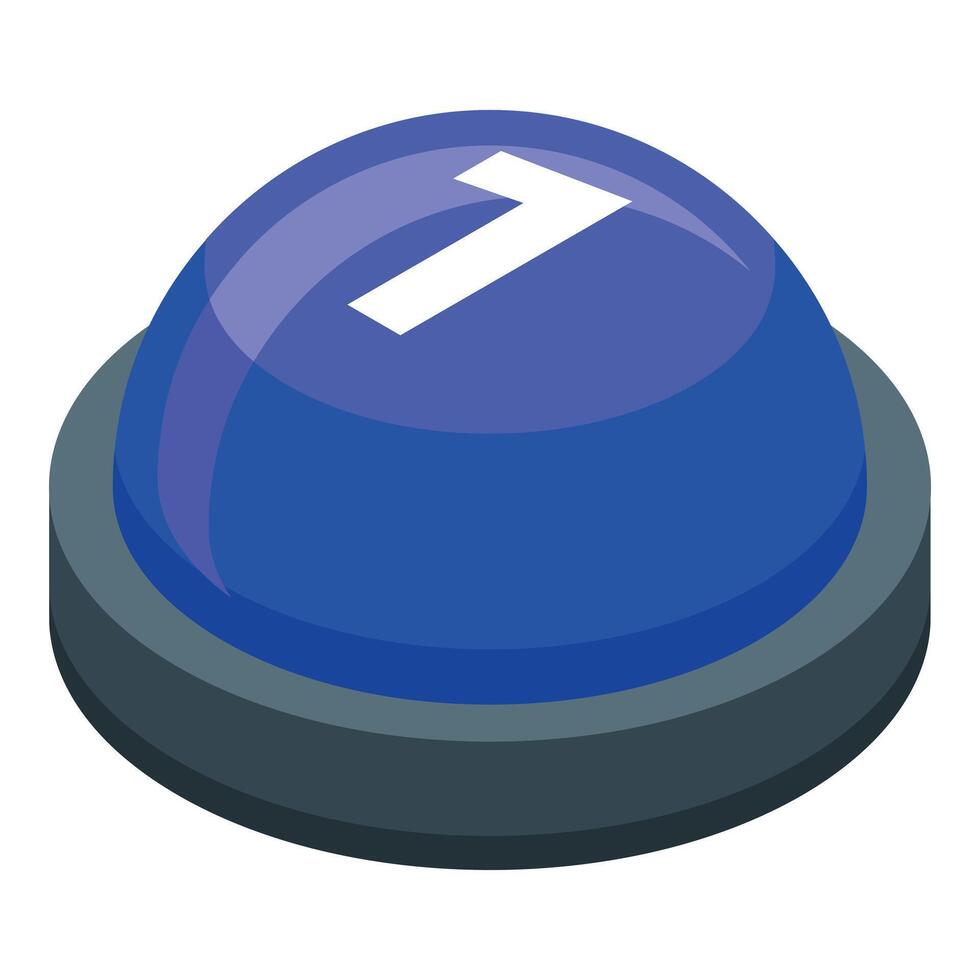 Blue button number one showing choice or preference vector