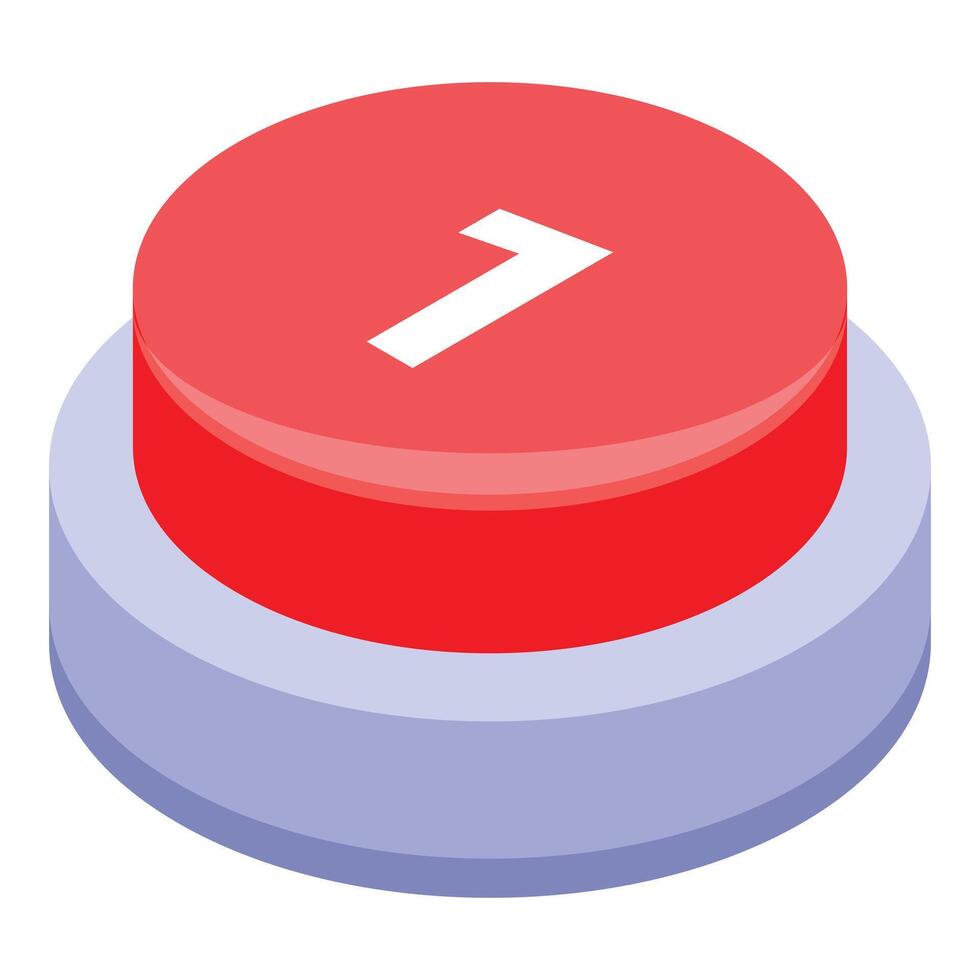 Red button showing number one ranking position vector