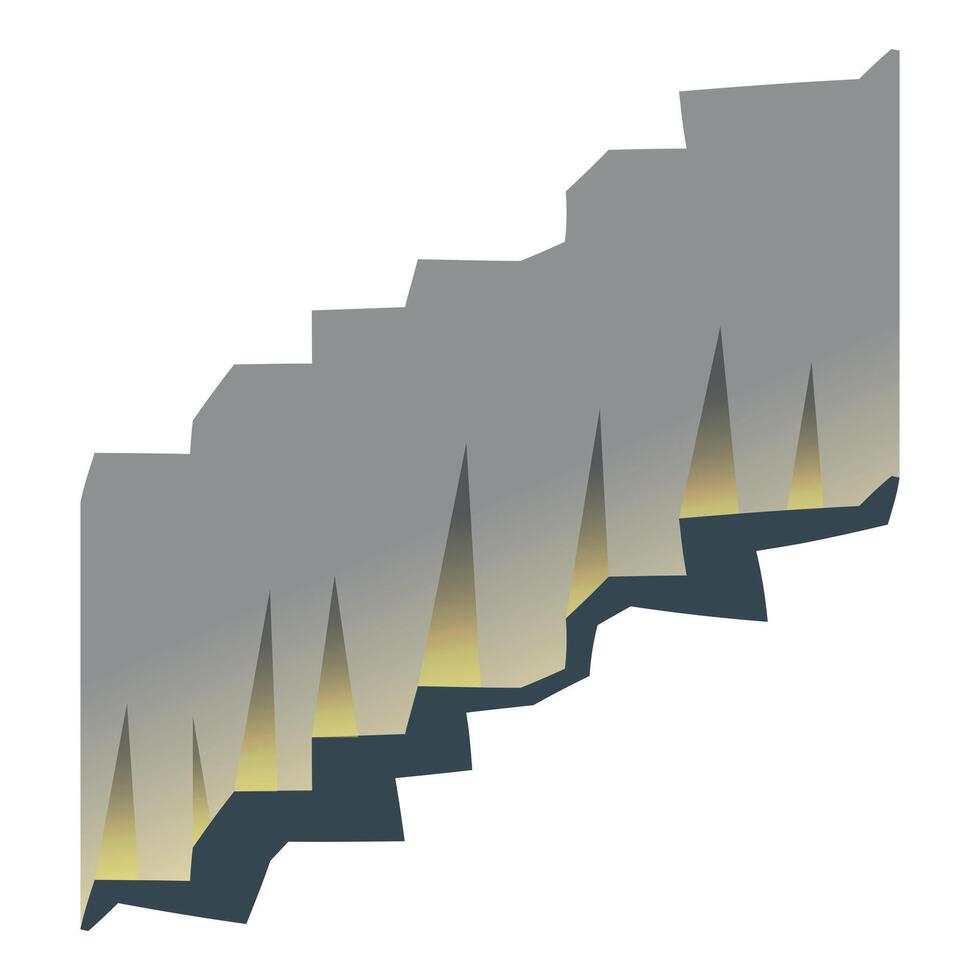 Abstract geometric shape showing a crack with light shining through vector
