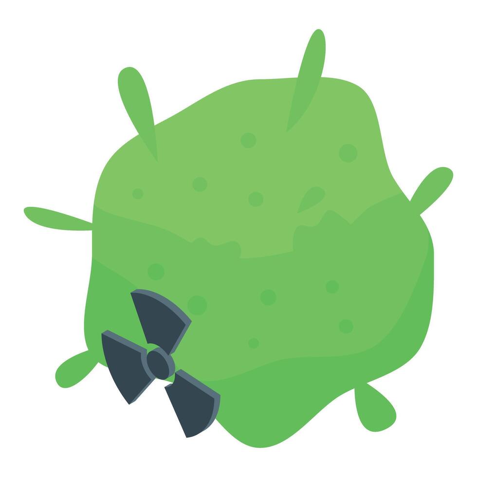 Green radioactive waste with symbol is leaking from toxic barrel vector