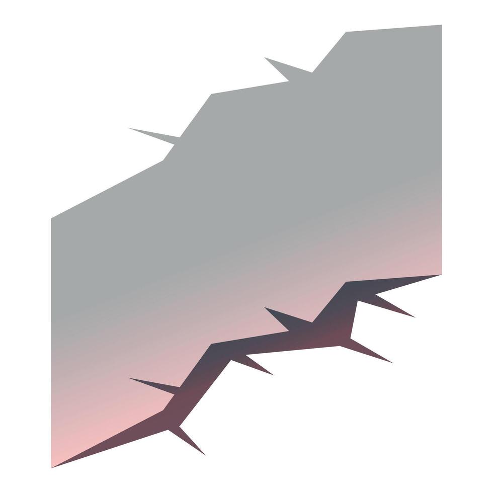 Gradient background with jagged hole ripping open vector