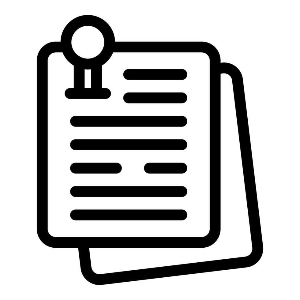 Push pin holding papers together on white background vector
