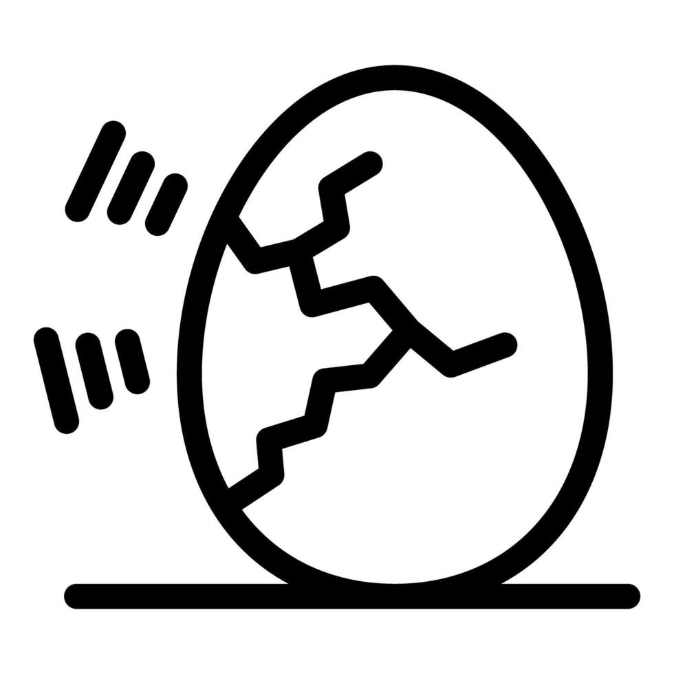 Cracked egg lying on surface is shaking vector