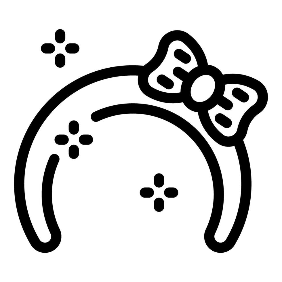 Sparkling headband with a bow adding a touch of glamour vector