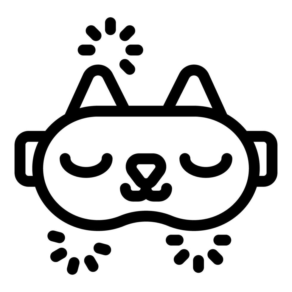 Cute cat sleeping mask enjoying sweet dreams vector
