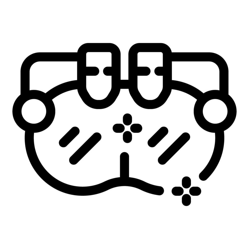 Virtual reality headset creating digital snowflakes icon vector