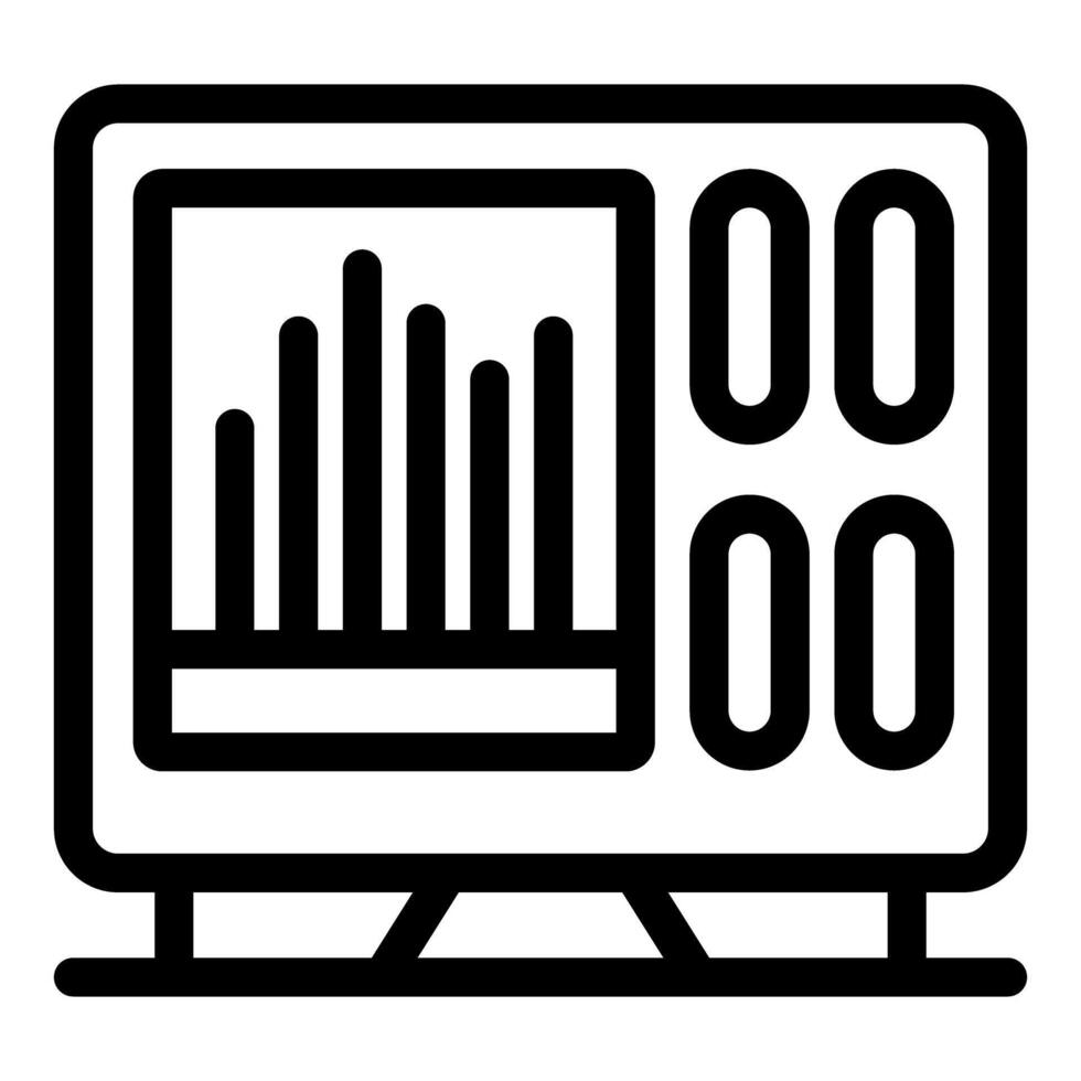 Electronic device showing growing bar chart on screen vector
