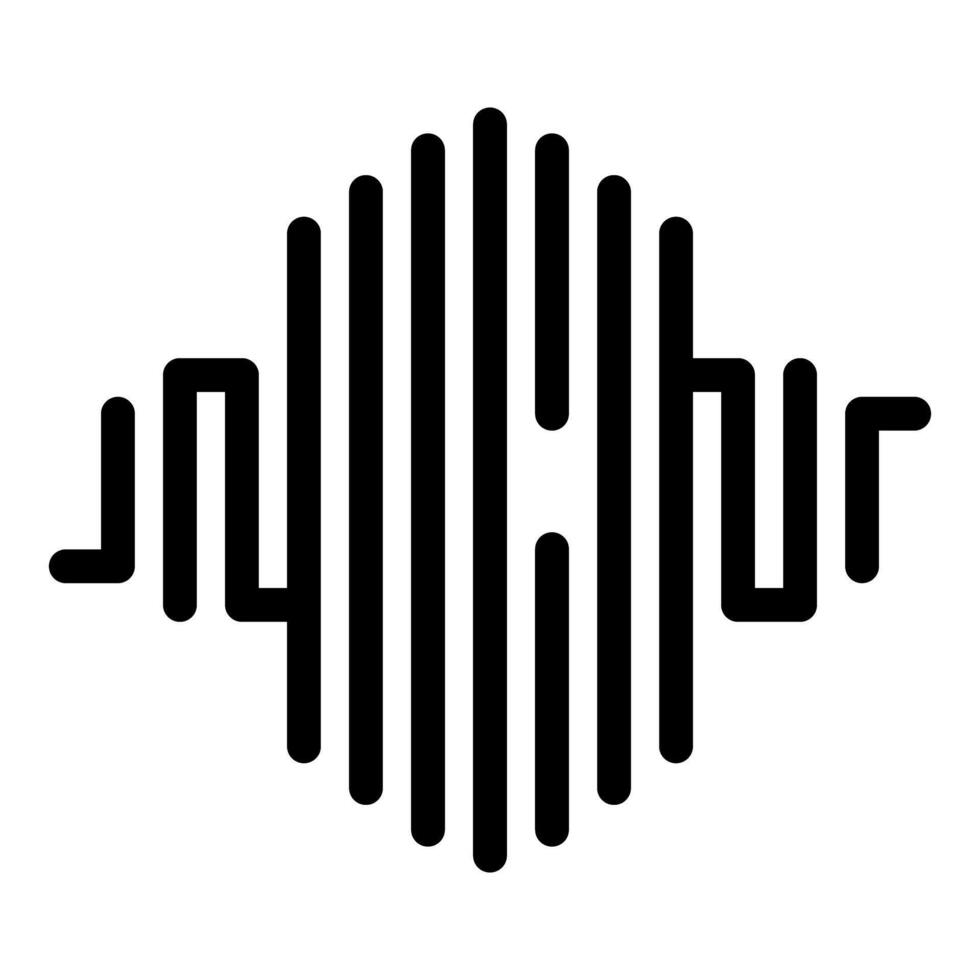 Sound wave icon representing audio technology and sound design vector