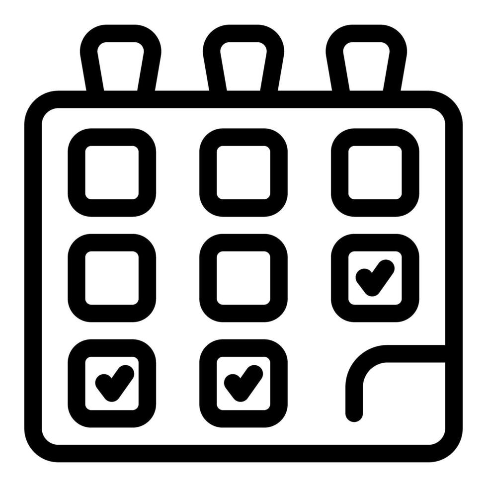 Calendar showing days passing with checked boxes marking completion vector