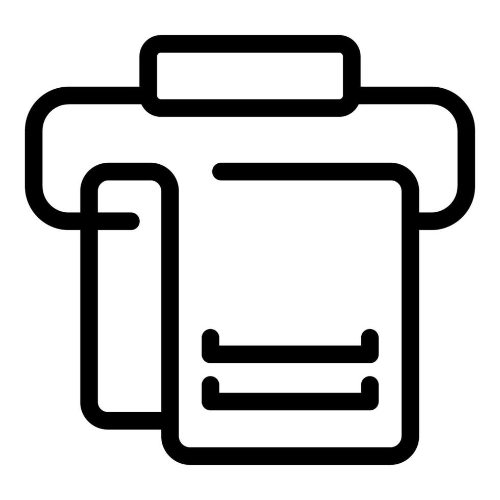 Line icon style office printer printing documents vector