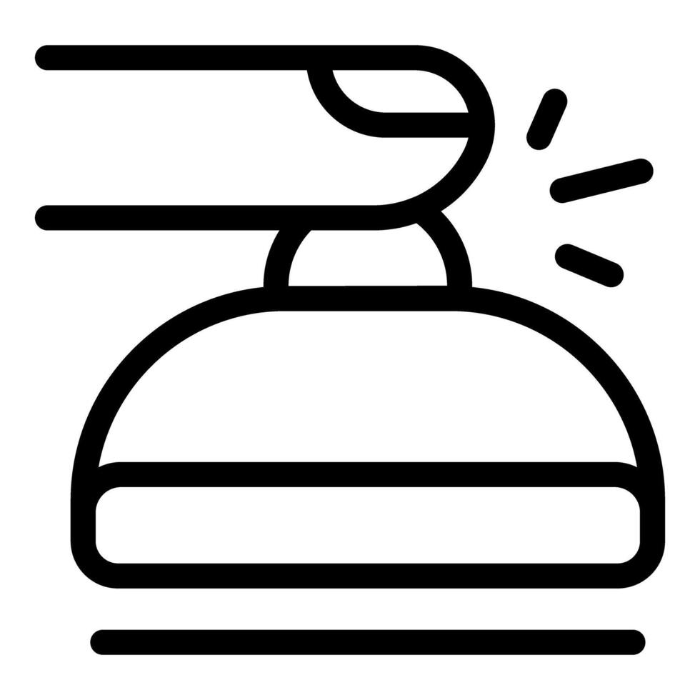 Finger pressing a ringing counter bell icon vector