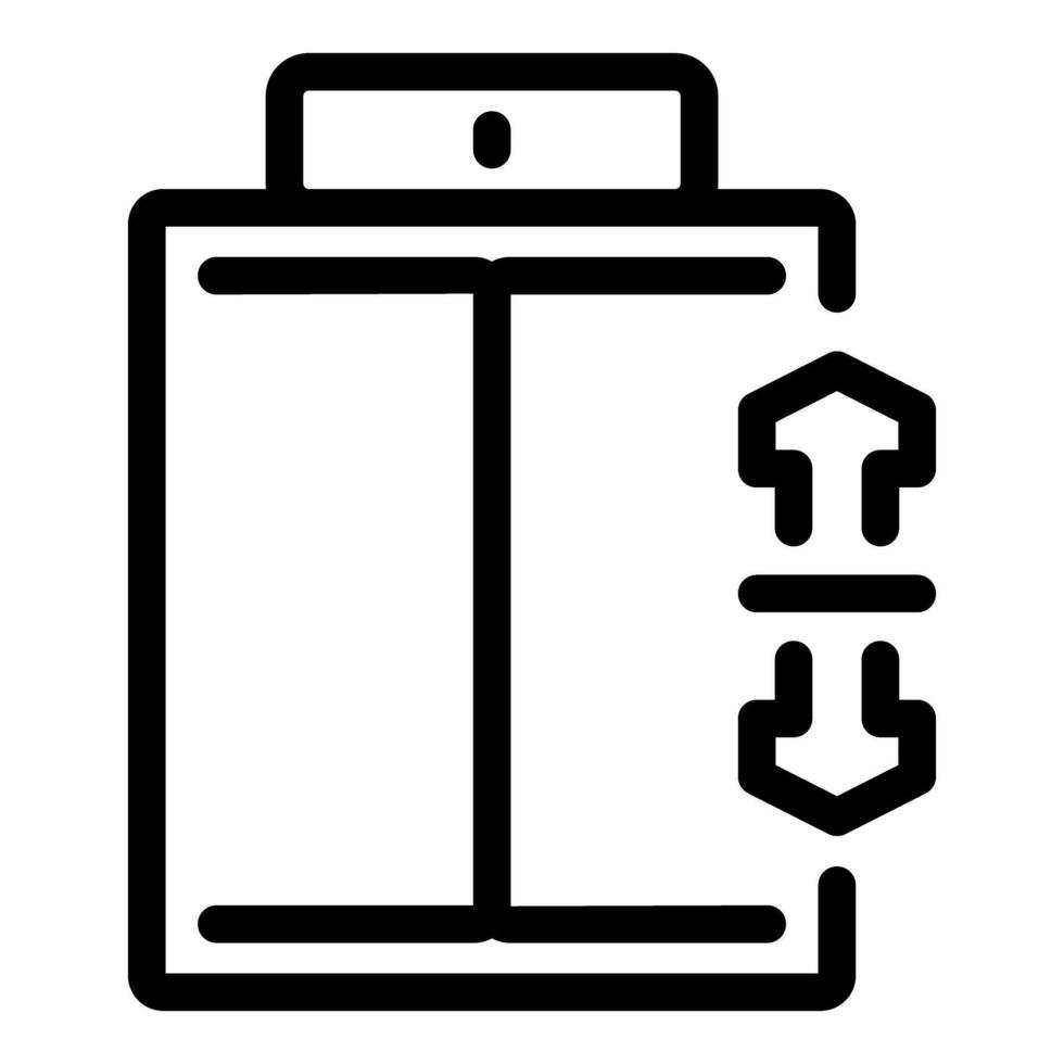 Elevator doors opening and closing with up and down arrows icon vector