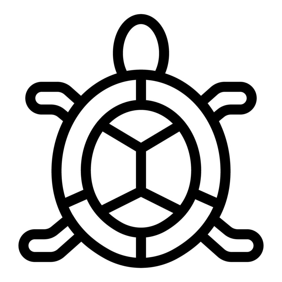 Simple line art icon of a sea turtle vector