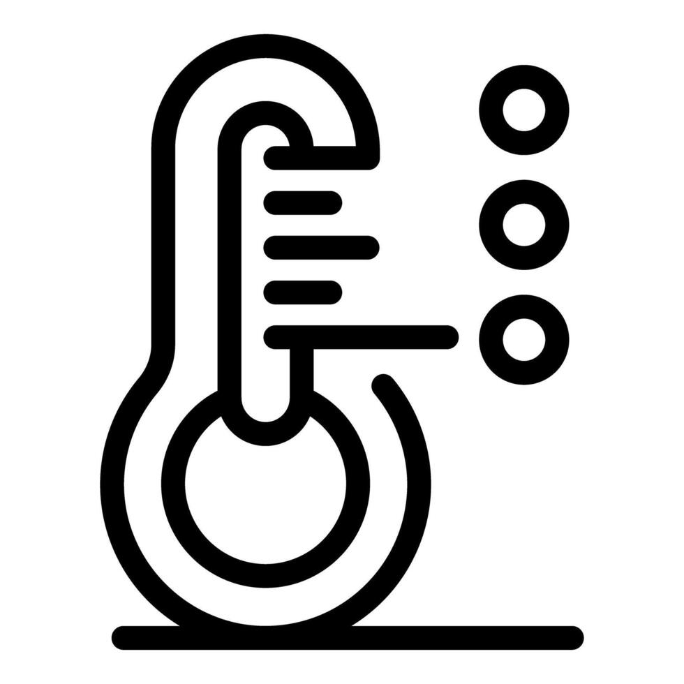 Thermometer showing increasing temperature with dots icon vector