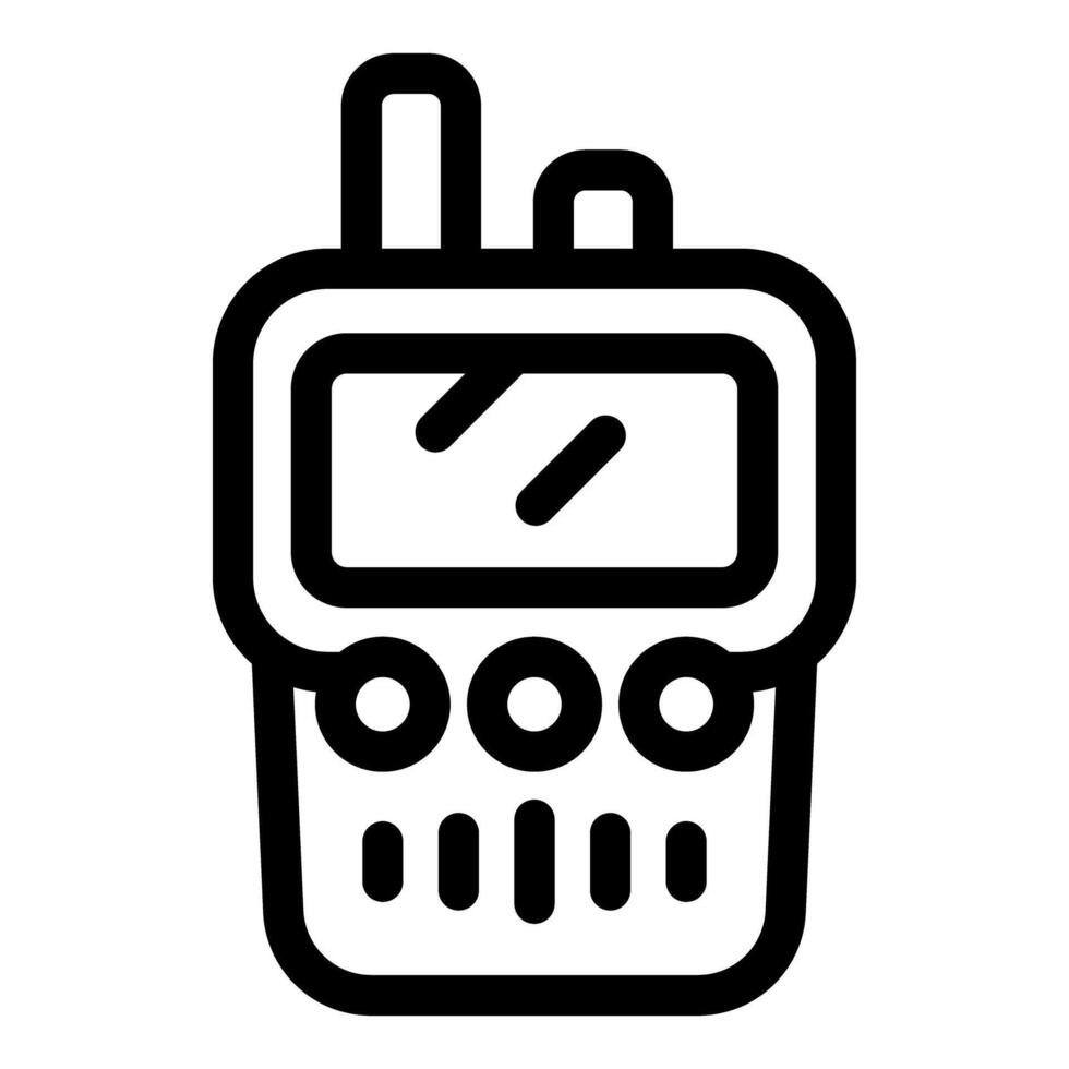 Portable radio transceiver with antenna for long distance communication vector