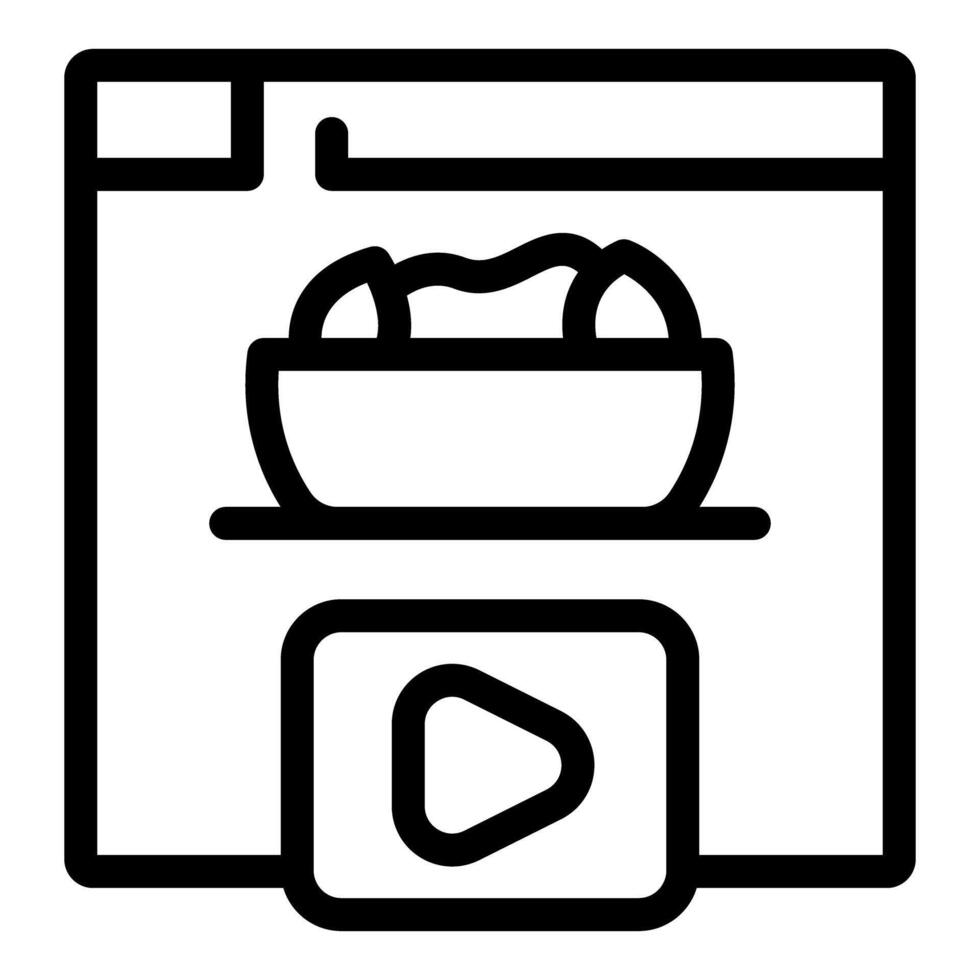 Online food blog sharing culinary tutorial video vector