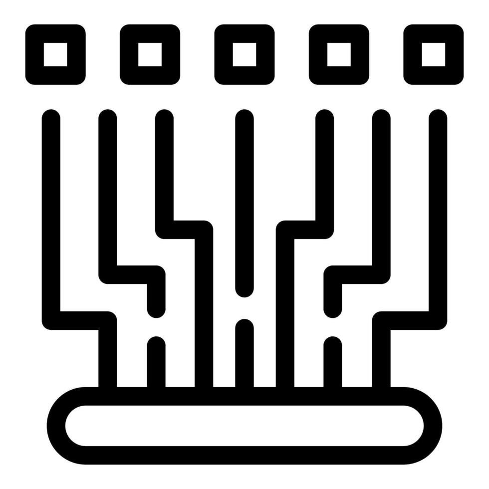 Data stream processing system connecting multiple sources icon vector