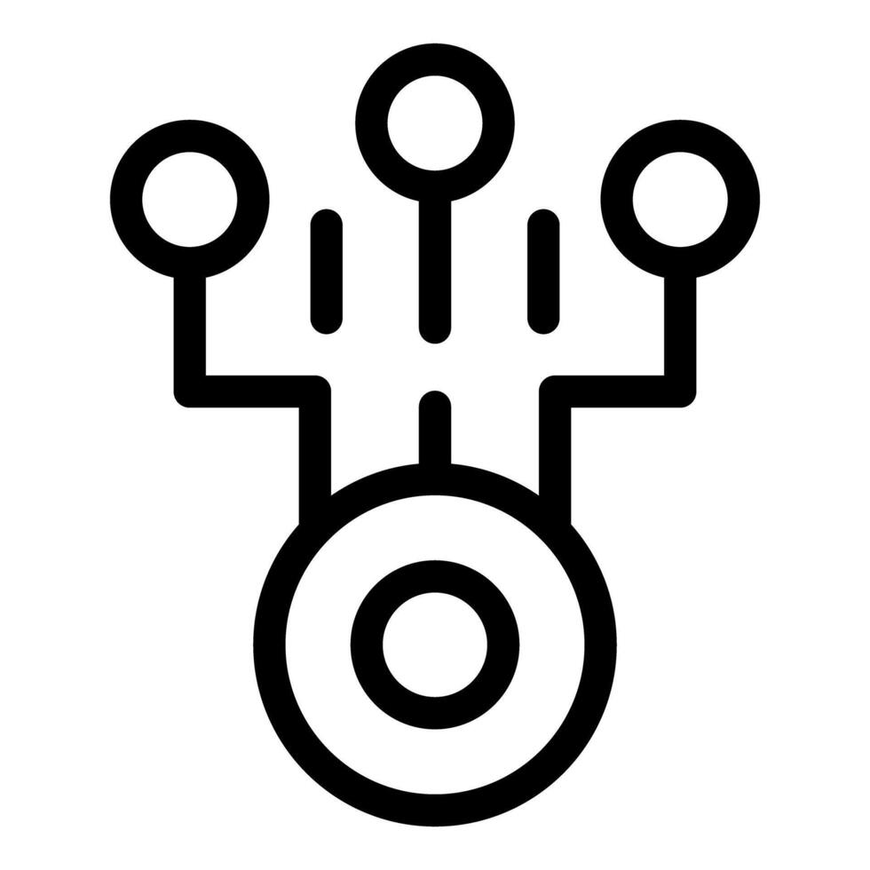 Data transferring from database icon with outline style vector