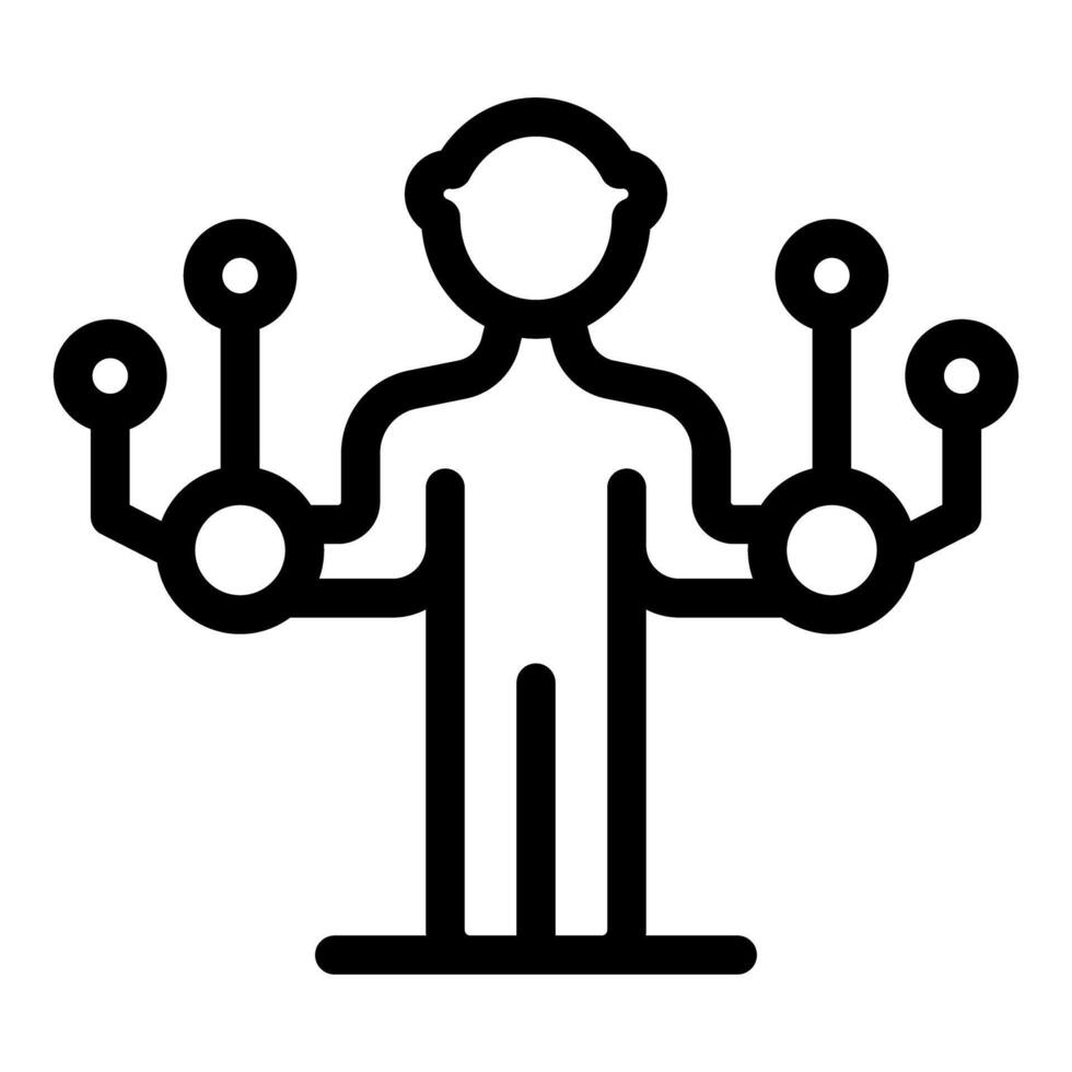 Businessman managing data with artificial intelligence icon vector