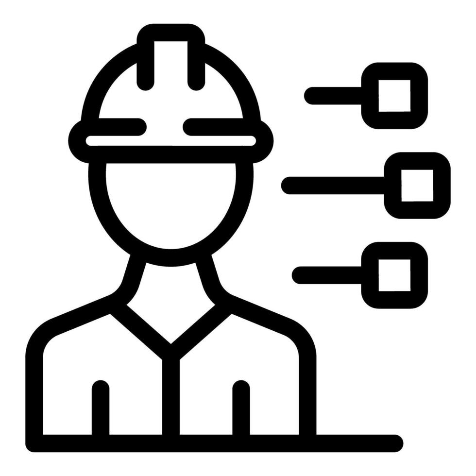 Construction manager analyzing data for efficient project management vector
