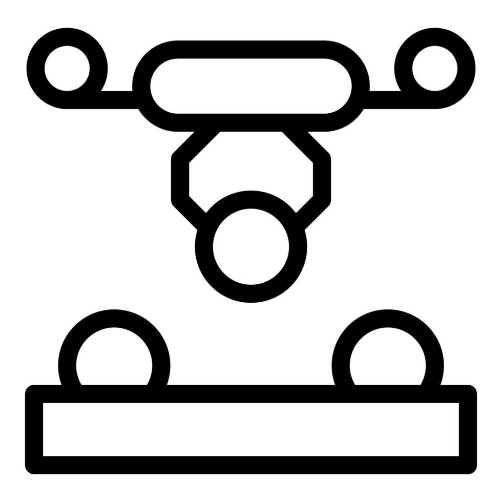 Industrial robot arm picking up object from conveyor belt vector