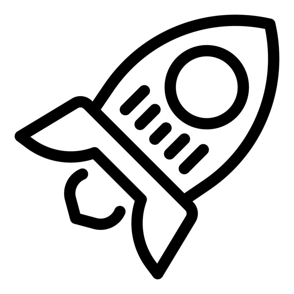 Simple line drawing of rocket ship launching upward 47787247 Vector Art