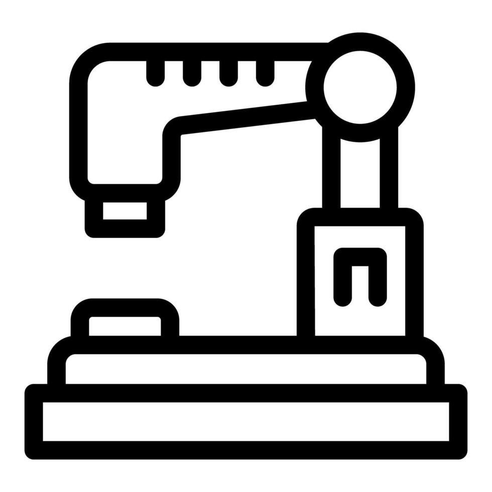 Robotic arm picking up object in factory automation process vector