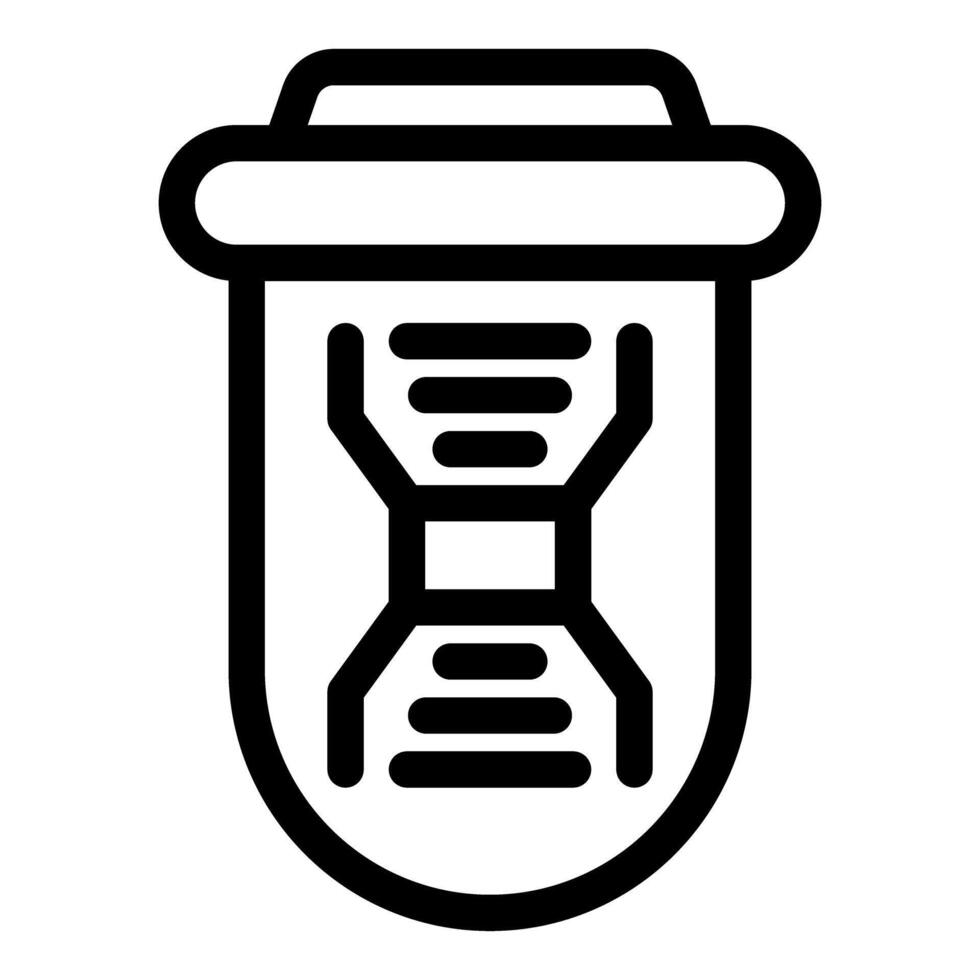 Laboratory flask showing dna structure for genetic experiment vector