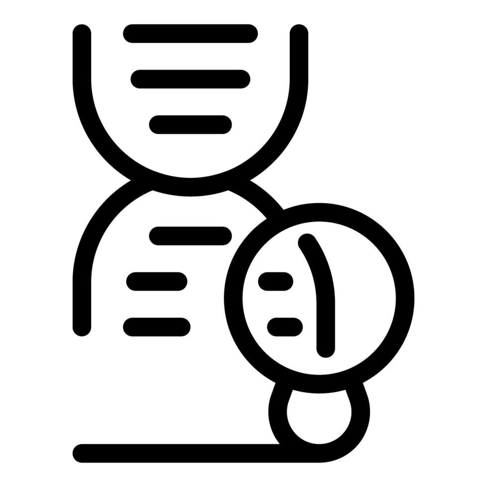 Dna analysis icon depicting magnifying glass studying genetic code vector
