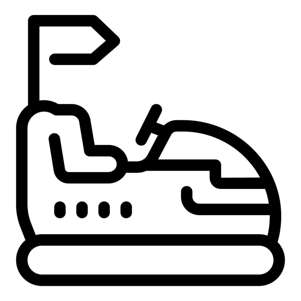 Bumper car with flag enjoyable ride amusement park icon vector