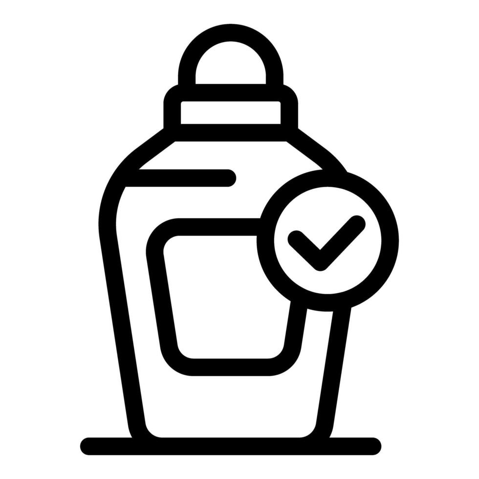 Approved cosmetic bottle with check mark icon showing quality product vector