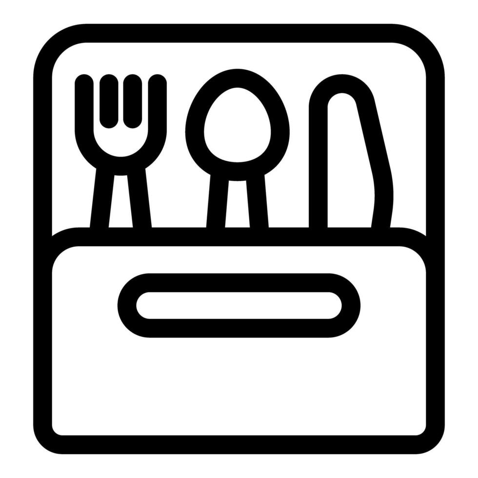 Lunch box with cutlery set for school or office vector